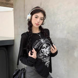Lazy Style Design Letter-Print Sunscreen T-Shirt Women's Summer New Casual Loose Perspective Cover Top