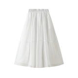 Spring New Sic Skirt Tulle Design Splicing Large Swing Skirt 0236