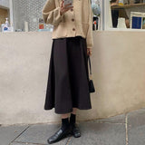 Autumn And Winter French Coffee Umbrella Skirt Half Dress Girl Winter High Waist Thick A Word Big Umbrella Skirt Autumn Dress Half Skirt
