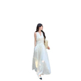 2026 Summer French Sweet And Gentle Super Fairy Temperament Hanging Neck Dress Female White Moonlight Seaside Holiday Dress
