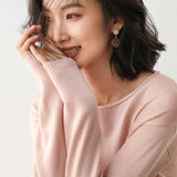 Wool Blended 2026 Autumn And Winter New Women's Round V. Collar Loose Short Jacket On The Head Of The Bottom Knitting Sweater