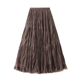 Fairy Temperament Mesh Dress Dress Girl 2026 Spring And Summer High-Waist A Word Folded Loose Big Swing Skirt 0915