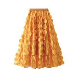 Heavy Industry Three-Dimensional Wave Point Black Mesh Half-Body Dress 2025 New Design Sense Hepburn Style Long Umbrella Skirt 0931