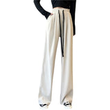 Gray Wide-Legged Trousers Women's High-Waist Thin-Skinny Casual Pants 2025 New Loose Straight Sweatpants