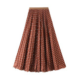 Japan-Korea Temperament Wave Point 100-Fold Skirt 2026 Spring And Summer New High-Rise Thin Large Swing Half-Dress Woman D9908
