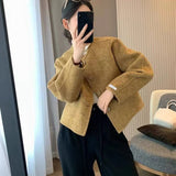 Short Small Round Collar Hair Coat Coat Double-Sided Cashmeat Autumn Winter Wool Blazer Blazer Woman