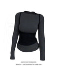 Fat MM Retro Crash Fake Two Long-Sleeved T-Shirts For Autumn And Winter New Slimming Tops Ins