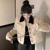 Net Red Loose Coat Small Incense Bile Coat 2026 Autumn And Winter Thick To Warm The Collar On The Dress Woman