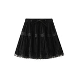 Drawstring Tie Short Skirt Woman 2025 Autumn New Set Short A-Word Cake Skirt 8022