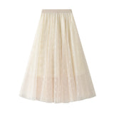 Planted Velvet Butterfly Net Yarn Half-Dress Woman Spring New Long-Waisted Fairy A Skirt 2903