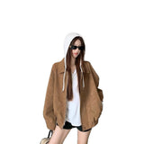 Vintage Velvet Jacket Women 2025 Autumn And Winter New Burst Loose Thin Collar Casual Jacket