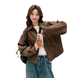 Maillard Short Slipvelvet Women's Spring And Autumn Dress 2025 Retro Lazy F Wind And Cool And Leather Jacket Jacket