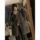 Lazy-Sensitive Lamb Fur Fur In One Environmental Protection Fur Coat Women's Long-Term Autumn And Winter Loose Fur Coat