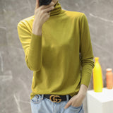 Temperament Wool Bottom Knitted Shirt 2026 Autumn And Winter Women's New Stack High-Necked Cover Solid Color High-Ball Sweater