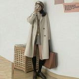 Spring And Autumn Thin Cardigan Coat Woman Hepburn Hair Coat Korean Version Of The Loose Small Man's Coat Long