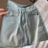 Summer New Embroidered Bowed Cowboy Half-Dress Girl Size Fat Mm Babes A-Character Skirt Thin Ass Short Skirt