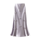 National Style Three-Dimensional Flower Long Skirt Summer New Set Of Thin Skirt Long Dress D9981