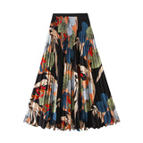 Vintage Floral Folded Half-Dress Woman 2026 Spring And Summer New Long-Singed Skirt Long Dress D9908