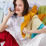 100% Cotton Breathable 2026 Spring And Summer Women's New Loose Round-Neck Short Pair Of Men And Women's Short-Sleeved T-Shirt