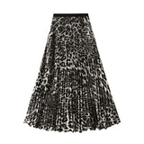 Vintage Leopard-Print Windy Half-Dress 2026 Spring New High-Rise Thin Fashionable Long Skirt D9908