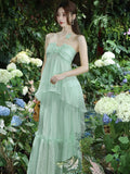 Small-Sized Design High-End Tea Break French Chic Beauty Small Fragrant Wind Seaside Holiday Yellow Hanging Neck Dress