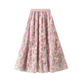 Heavy Industry Flower Lien Fairy Dress 2025 Spring New Covered Long Umbrella A-Word Tunma Skirt 1863