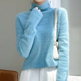 First-Line Ready-To-Wear Wool Blends 2026 Autumn And Winter Women's Heap Collar New Short-Scribled Knitted Bottom Sweater