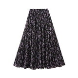 Vintage Green Floral Half-Dress Woman Summer 2025 New French High-Waisted Thin A-Character Skirt Big Swing Skirt 9908