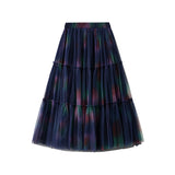 New Gradient Tendering Net Yarn Cake Dress Women's High Waist Skinny Oversized Plump Plump Skirt 1879