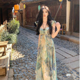 French Floral Sling Dress Women's Summer 2026 New Small Senior Feeling Seaside Holiday Chiffon Dress