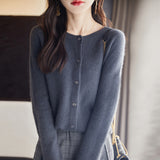 Wool Blended 2026 Autumn And Winter New Women's Round Collar Short Line Ready-Up Knitted Open Coat Coat Top 5