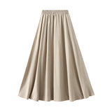 A-Word Half-Dress Girl Spring And Summer Thin 2025 New High-Waisted Feeling Relaxed Leisure Big Swing Dress 9926