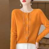 Wool Blended 2026 Autumn And Winter New Women's Round Collar Short Line Ready-Up Knitted Open Coat Coat Top 5
