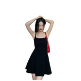 Hepburn Black Sling Dress Women's Summer 2026 New Hot Girl Temperament Small Black Dress To The Waist Thin A Word Skirt