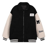 Lambs Gross Baseball Uniform Women's Autumn And Winter 2025 New High-End Fried Street Thick Granular Velvet Fashion Cotton Clothes