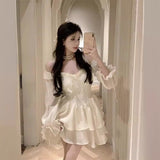 Tea Break French High-End Temperament Dress Women's Summer Dress With Chest Small Fragrant Little White Dress Sweet Fairy Princess Dress
