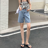 Five-Point Denim Shorts Hottie Summer 2026 New Thin Loose High-Waist Straight Legs In The Trousers Tide