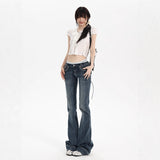 Low-Waisted Micro-Horn Jeans Women In The Fall Of 2025 New Hottie Slim Horned Horseshoe Trousers