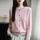 Wool Blended 2026 Autumn And Winter New Women Loose Color Collar Buckle Two Bottoms Outside Wearing Knitwear Coat