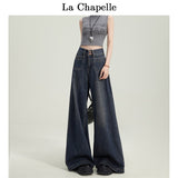 High-Rise Wide-Legged Jeans Women's Summer Trend New Thin Small Lazy Loose Dark Blue Straight Pants