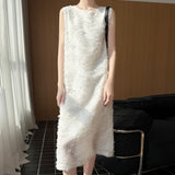 Silk Satin 2026 Summer New Women's V-Neck Long Dress In The Long Knee Heavy Industry Cut Sleeveless Dress