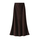 High-End Fishtail Skirt Skirt Thick Autumn And Winter New High-Waist Thin Temperament A-Word Swing Dress 9852