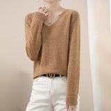 Wool Blended 2026 Autumn And Winter Women's New Short-Term With Small V-Neck Solid Color Loose Inside The Bottom Korean Version Of The Knitted Shirt