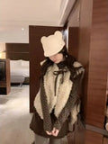 Miss Matsuno Bow Bumping Curly Curling Vest + Wave Point Set Of College Style Sweet Cute Coat