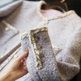 Small Fragrant European Women's Clothing Lavender Purple Coarse Flowers, The Shirt Coat Coat Women Composite Autumn And Winter Short Children
