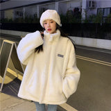 Lamb Velvet Coat Women's Winter 2025 New Korean Version Of Loose Cotton Clothes Thick Ins Tide Single-Sided Wearing Lamb Woolen Sweater