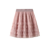 Net Yarn Half-Dress Women's Summer Spring And Autumn Dress New A-Word Cake Skirt Fashion Short Skirt 0010