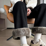 Plus Velvet Thick Lamb Velvet New Lindruffs Velvet Broad-Legged Women Autumn And Winter Northeast Special Thick Snow Trousers Women