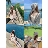 Wave Point Tied Dress Woman 2025 Autumn Feeling Sweet And Spicy Back To The Waist Showing Thin Fluffy Slings Short Skirt Woman