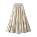Cotton Cake Skirt Dress Half-Dress Slim Feeling A Long Dress Girl Summer Long Splicing Big Swing Skirt 9935